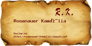 Rosenauer Kamélia névjegykártya